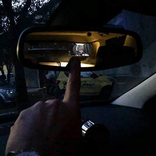 Moyu Ev Bebek Arka Bakan Araba Koltuğu Ayna | Ayarlanabilir Akıllı Çift Modlu led ışık ile Uzaktan / Crystal Clear View ile 360