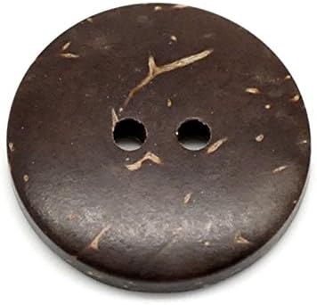 AKOAK 100 Adet Doğal Hindistan Cevizi Kabuğu İki Delikli Düğmeler Dikiş Aksesuarları Dekoratif Düğmeler (25mm)