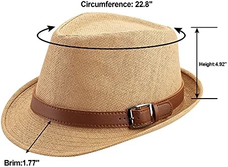 FALETO Hasır fötr şapka Klasik Panama Fötr Şapka Kısa Ağız güneş şapkası Erkekler Kadınlar için