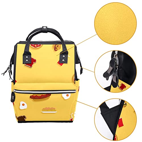Sarı Schoolbag Bebek Bezi Çantası Sırt Çantası Su Geçirmez Çok Fonksiyonlu Moda Seyahat Çantası, Hemşirelik Çantası