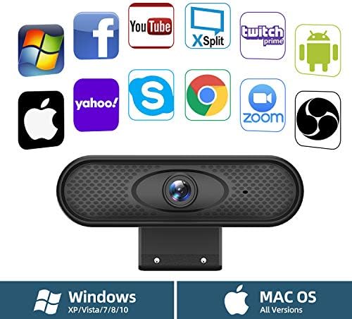 Mikrofonlu Web Kamerası, Otomatik Işık Düzeltmeli Bilgisayar Kamerası, Masaüstü için wandwoo Streaming Web cams 1080P, Windows