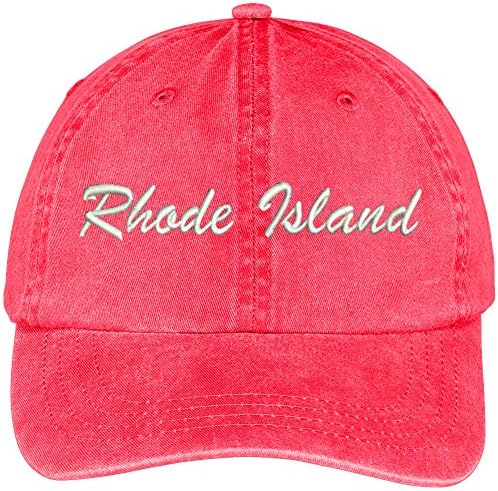 Moda Giyim Mağazası Rhode Island State İşlemeli Düşük Profilli Ayarlanabilir Pamuklu Şapka