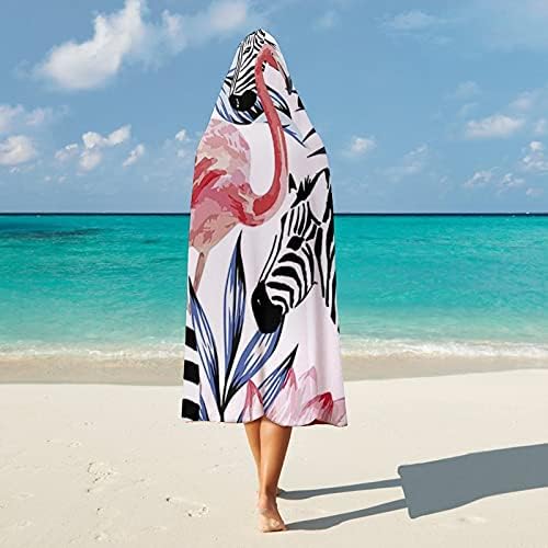 Pembe Flamingo Ve Zebra kapüşonlu pelerin battaniye Şal sıcak giyilebilir Pelerin battaniye yetişkin ve Çocuklar için