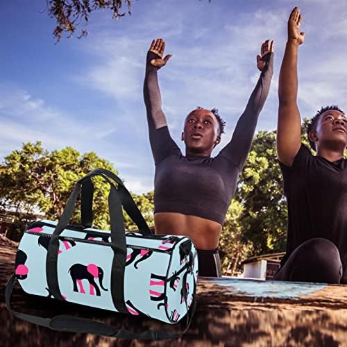 Spor çantası Kadın Erkek Kadın Siyah Fil Pembe Kulaklar Spor Spor Tote Çanta Hafta Sonu Gecede Seyahat Çantası Açık Bagaj Çanta