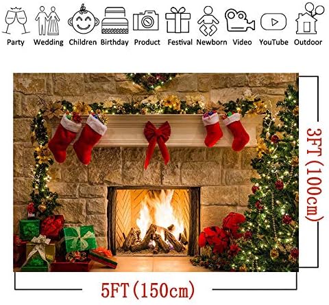 Noel Şömine Temalı Ev Dekorasyonu Fotoğraf Backdrop Noel Ağacı Kırmızı Çorap Çocuk Hediye Doğum Günü Partisi Yenidoğan Bebek