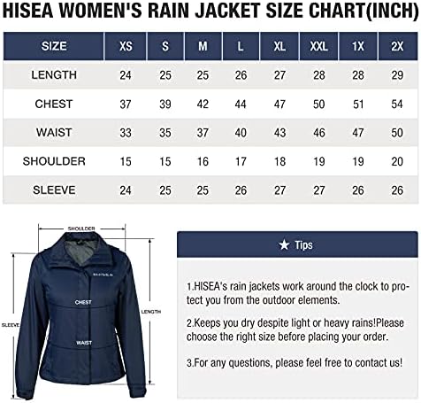 HISEA kadın yağmur ceket hafif su geçirmez yağmurluk kaput rüzgarlık açık Packable ile