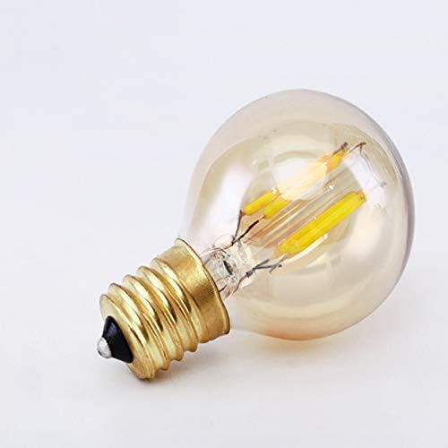 Lxcom Aydınlatma G40 LED Ampul 2 W Vintage Edison Küre Ampul Soğuk Beyaz 6500 K G40 Amber Cam E17 Ara Taban Dekoratif Dize ampuller