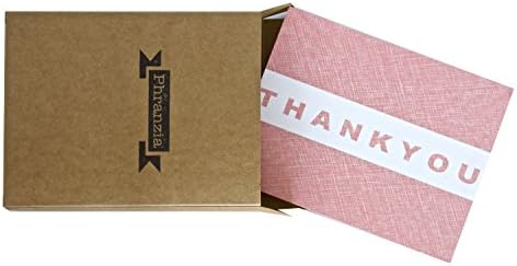 Teşekkür Kartları Seti - Pembe Keten (10 Kart + Kraft Kahverengi Zarflar) - Phranzia Print Lab tarafından Premium Kırtasiye