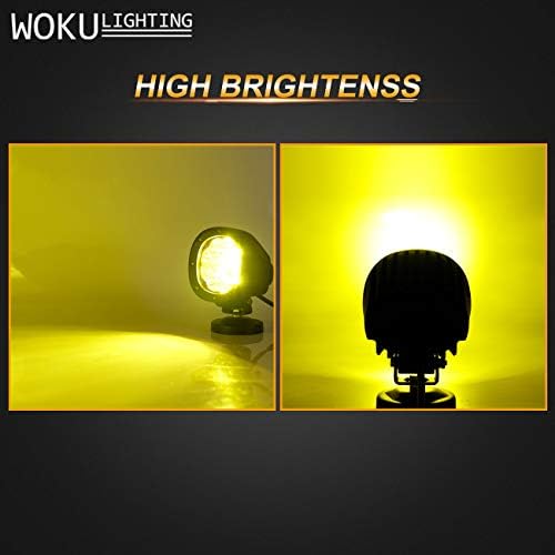 WOKU Amber LED Sürüş Sis Farları 2 ADET 4 İnç 90 W Sarı Nokta ışın LED ışık Bar Yuvarlak Off Road Kamyonlar için LED Çalışma