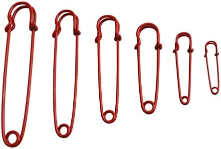 Wuuycoky Kırmızı Renk 6 Boyutları Karışık Boyutu Emniyet Pimi emniyet battaniyesi Pin Paketi 2 Takım