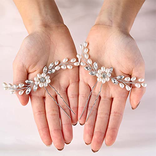 Asooll Gelin Düğün Saç Pin Gümüş Çiçek Gelin Başkanı Klip Rhinestone Kristal Başlığı Kadınlar ve Kızlar ıçin