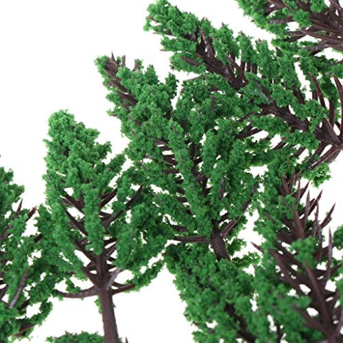 HOWWOH 20 Adet Model Ağaçlar Park Street Demiryolu Ev Düzeni Yeşil Manzara Manzara