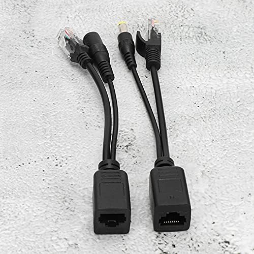 PUSOKEİ 5 Çift Kamera Ethernet POE Splitter, Hızlı İletim Tak ve Çalıştır Malzemesi (Siyah)