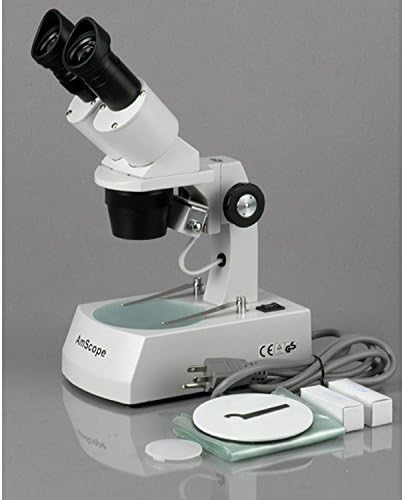 AmScope SE305R-A Öne Monte Binoküler Stereo Mikroskop, WF10x Göz Mercekleri, 10X / 30X Büyütme, 1X ve 3X Hedefler, Üst ve Alt