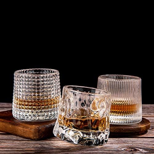 Viski Bardağı 6.7 oz, Kalın Tabanlı Bourbon Bardaklar / Scotch, Bourbon ve Kokteyl İçecekleri için Ağır Tabanlı Kayalar Barware