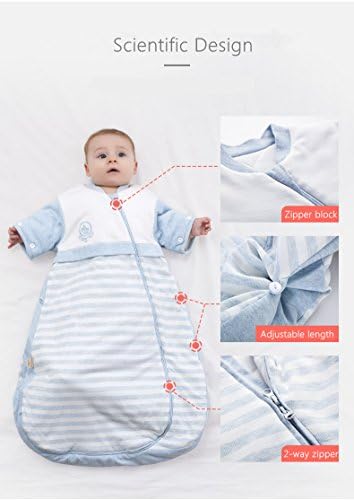 OuYun Bebek Organik Uyku Tulumu Ayrılabilir Kol Giyilebilir Battaniye İlkbahar & Sonbahar