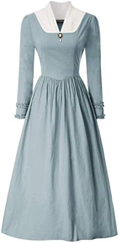 SCARLET DARKNESS kadın Pioneer Sömürge Kostüm Vintage Prairie Sivil Elbiseler