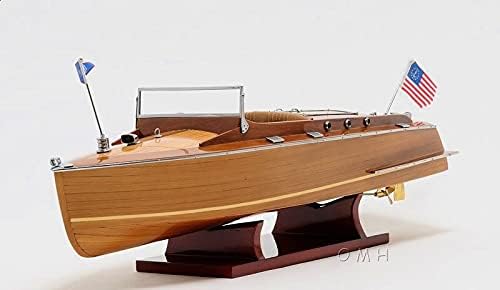 Mesih Zanaat Orta Runabout Model Tekne, El Dikişli Kahverengi Deri İç, Göstergeler Gerçekçi bir Görünüm göstermek için Ayrıntılı