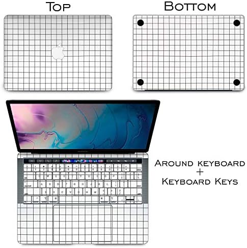 Cavka Vinil Çıkartması Cilt Değiştirme ıçin MacBook Pro 16 M1 Pro 14 Max Hava 13 2020 Retina 2015 Mac 11 Mac 12 Desen Beyaz Squared