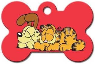 Garfield ve Odie Kemik Şekli Kişiselleştirilmiş Özel Kazınmış Evcil Hayvan Kimlik Etiketleri!