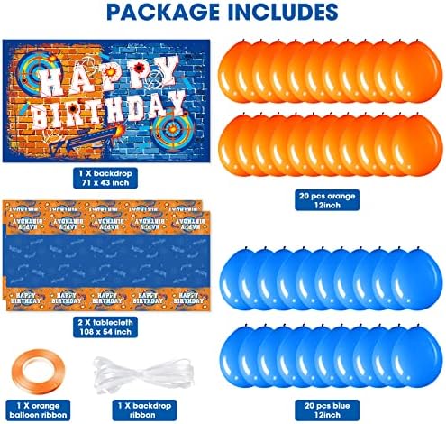 44 Pcs Dart Savaş Doğum Günü Parti Süslemeleri Kiti Dahil Dart Savaş Doğum Günü Çekim Hedef Zemin Afiş Balonlar ve Plastik Dikdörtgen