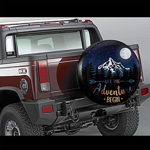 cozipink Camper Yedek lastik kılıfı Ay Doğa Dağlar Lastik Kapakları Hava Macera Başlasın Tekerlek Koruyucular Fit için Rv SUV