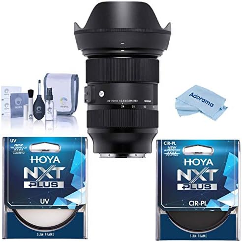Sigma 24-70mm F2.8 DG DN Sanat Lens için Sony E-Montaj Paketi ile Hoya NXT Artı UV ve CPL Filtre, temizleme Kiti, Bez