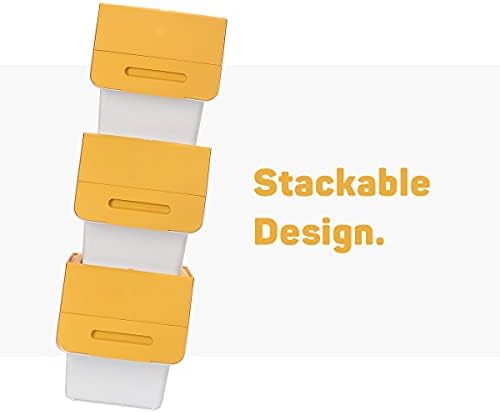 Kapaklı Saklama Kutuları, Kapaklı İstiflenebilir Saklama Kutuları, 3'lü Paket, 24L,Çok Renkli (Sarı)