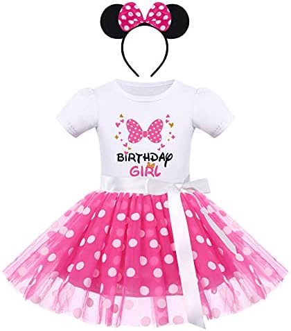 Çocuklar Bebek Kız Fare Doğum Günü Kıyafet Polka Dots Elbise Kafa Kek Smash Cadılar Bayramı Cosplay Kostüm Fotoğraf Çekimi 1-6