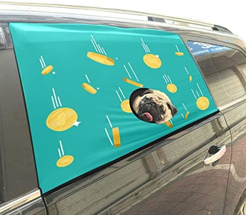 Liaosax Para Uçan Altın Paralar Katlanabilir Pet Köpek Güvenlik Araba Baskılı Pencere Çit Perde Bariyerleri Koruyucu Bebek Çocuk