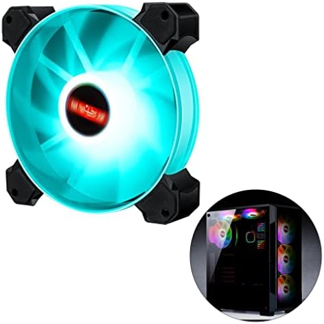 FAKEME Düşük Gürültü 120mm X 120mm LED RGB Yuvarlak Bilgisayar Kasası Fan CPU Soğutucu Masaüstü Bilgisayarlar için-Mavi Işık
