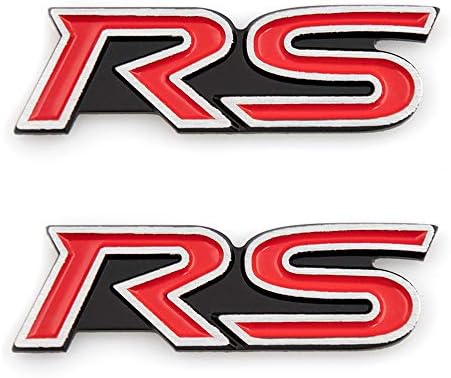 CAARUN 2 Adet RS Amblemler Mektup Logosu Rozeti Prim Araba Çamurluk Sticker Değiştirme İçin Brio (Kırmızı)