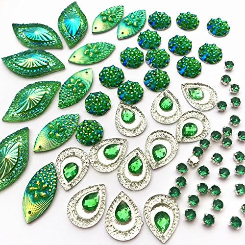 succı shan 180 PCS Karışık Şekiller Çarpıcı Yeşil Taşlar Başarmak On Rhinestones Faceted Flatback kristal Takı DIY El Sanatları