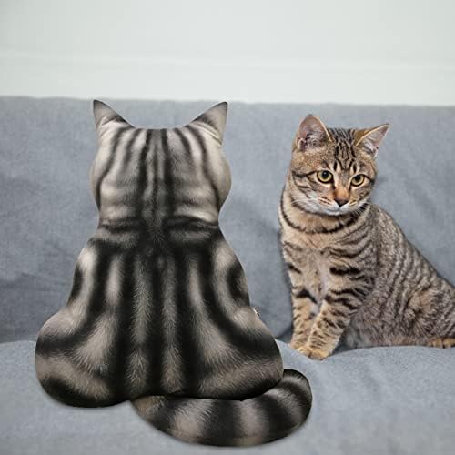 19.6 Sevimli Kedi Peluş Yastık, 3D Simülasyon Kedi Şekli Yastık, Çocuklar ve Yetişkinler için Peluş sarılma yastığı, Sevimli