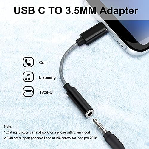 USB Tipi C için 3.5 mm Kadın Kulaklık jak adaptörü, Bokadzı USB C Aux Ses Dongle kablo kordonu ile Uyumlu Piksel 4 3 2 XL, Samsung