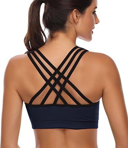 Kadınlar için yastıklı Strappy Spor Sütyen - Yoga Koşu Spor Paketi 3 için Activewear Tops