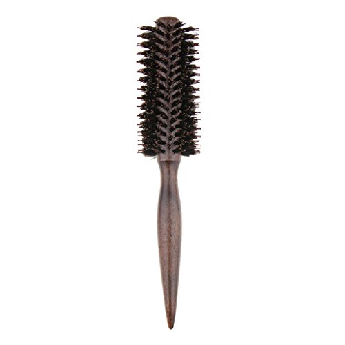 SDENSHI No-statik Kıl Yuvarlak Saç Rulo Fırça Doğal Ahşap Saplı Saç Fırçası Tarak-14 Satır