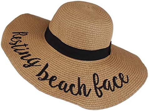 Hasır Şapka ile Kadınlar için Mektup Nakış Geniş Ağız Yaz Plaj Kap Disket güneş şapkaları UPF 50 +