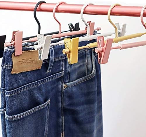 DİAOD 10 adet Metal Ağır Pantolon Etek Slack Askıları, Klipler ile Pantolon Askısı Askı Raf Döner Kanca (Renk: Beyaz)