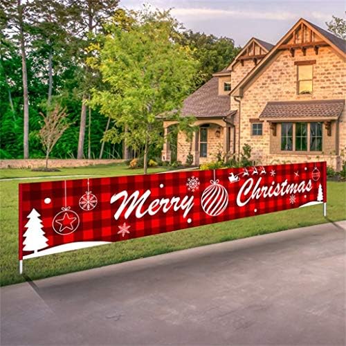 DSDecor Merry Christmas Banner Büyük Noel Sundurma Burcu Afiş Poster Kapalı Açık Tatil Parti Asılı Süslemeleri (Stil 1, 10ft