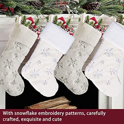 Gaeirt Noel Ağacı Çorabı, Pratik Polyester Noel Çorabı Oteller için Restoranlar için Şık Yüksek Dereceli (Gümüş)