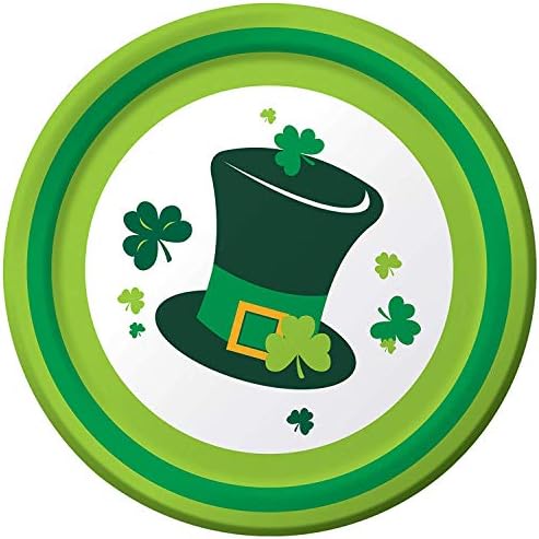 Aziz Patrick Günü İrlanda Partisi Şapka ve Yonca Yaprağı Tasarımı Kağıt Tatlı Tabakları ve İçecek Peçeteleri (16 Tabak ve 36