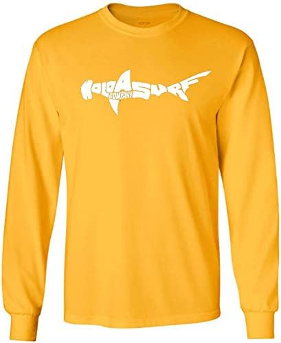 Düzenli, Büyük ve Uzun Boylu Koloa Surf Shark Logo Uzun Kollu Ağır Pamuklu Tişörtler