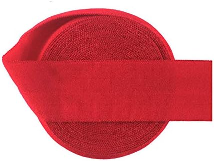 2 5 10 Yard 1 25Mm Katı Mat Olmayan Parlak Foldover Elastik Spandex Bant Dokuma Bant Saç Kravat Elbise Dikiş Trim Kırmızı 2 Metre