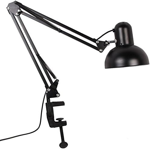 LED Masa Lambası - BANGWEİER Siyah Esnek Salıncak Kolu Kelepçe Dağı Lamba Ofis Stüdyo Ev Masa Danışma ışık
