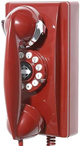 Düğme Teknolojisine Sahip Crosley CR55-RE Duvar Telefonu, Kırmızı