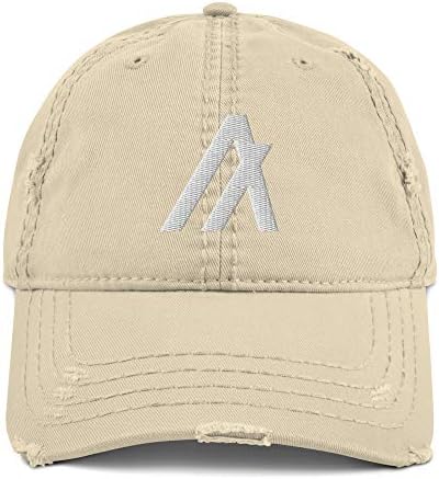 Hogue WS LLC Algorand Logo Şapka (İşlemeli Sıkıntılı Baba Şapkası) ALGO Crytpo