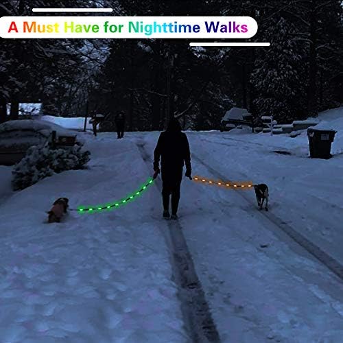Yacig LED Köpek Tasması-Küçük Orta ve Büyük Köpekler için USB Şarj Edilebilir, Renk Değiştiren Gece Güvenliği Köpek Tasmaları