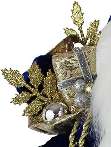 Rüzgarlı Tepe Koleksiyonu 16 İnç Ayakta Mavi & Altın Noel Baba Noel Heykelcik Şekil Dekorasyon 169480