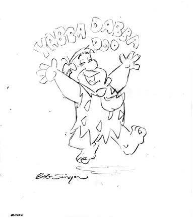 2 GRUP ÇAKMAKTAŞLAR Yabba Dabba Doo Kalem Çizimleri Bob Singer tarafından İmzalandı
